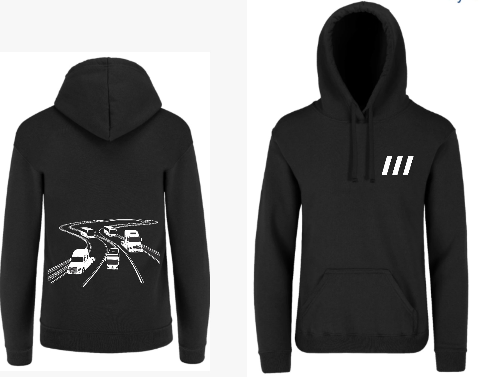 Sudadera Con Gorro Unisex Chica Negra Tractos Y Buses